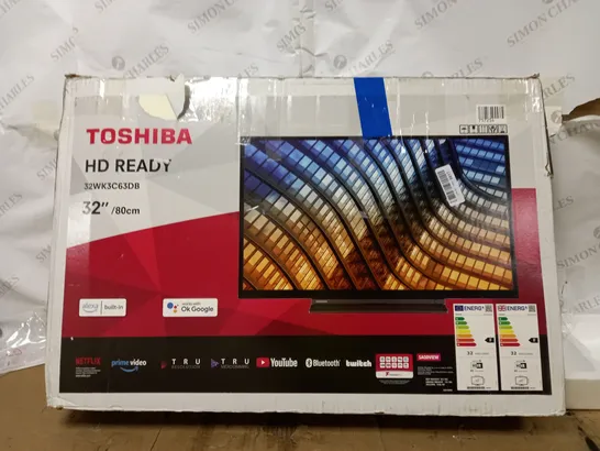 TOSHIBA 32WK3C63DB 32-INCH HD READY SMART TELEVISION-COLLECTION ONLY