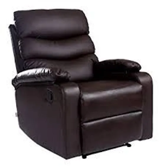 BOXED DESIGNER ASHBY BLACK FAUX LEATHER MANUAL RECLINING EASY CHAIR - 1OF1