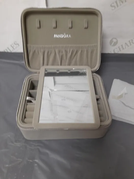 PANDORA JEWELLERY BOX WITH MIRROR KHAKI 