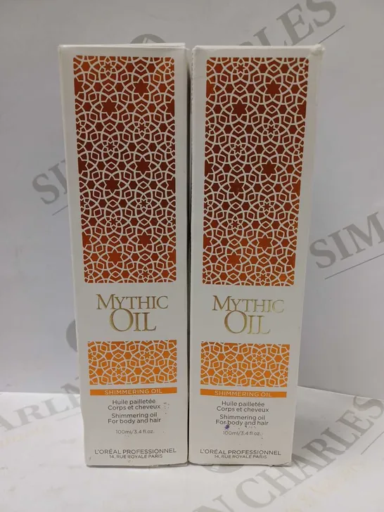 LOT OF 2 X 100ML L'OREAL EXPERT PROFESSIONNEL MYTHIC SHIMMERING OIL