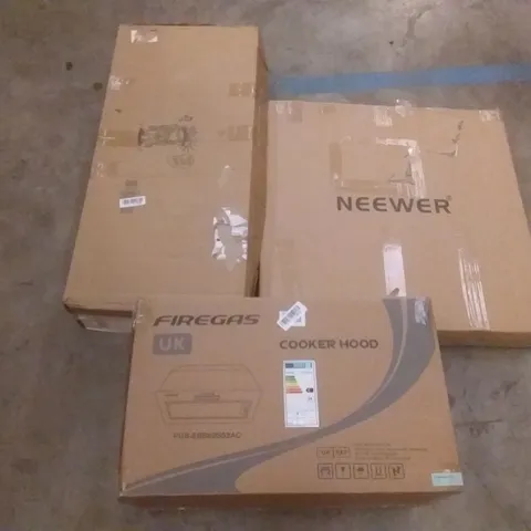 PALLET OF ASSORTED ITEMS INCLUDING FIREGAS COOKER HOOD, NEEWER POP UP TENT, JANOD BRICOKIDS 