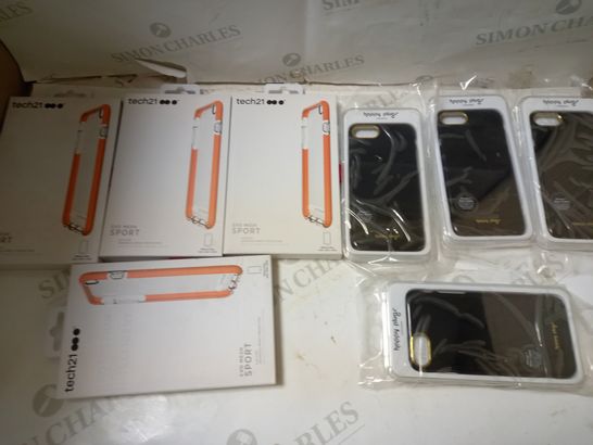 BOX OF APPROX 90 ASSORTED PROTECTIVE PHONE CASES TO INCLUDE TECH21 AND HAPPY PLUGS FOR IPHONE 6 PLUS AND 7