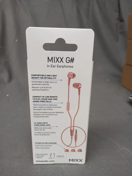 BOXED LOT OF 10 MIXX IN EAR EARPHONES PINK