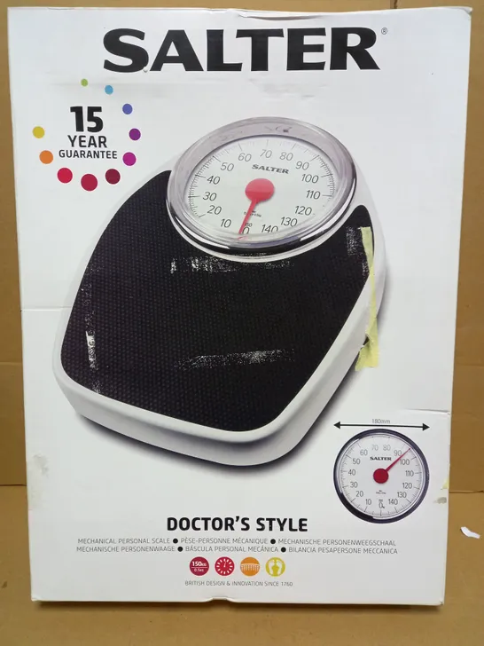 BOXED SALTER DOCTORS STYLE MECHANICAL PERSONAL SCALE 