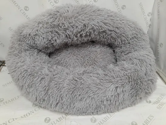 GREY FUR DOG BED