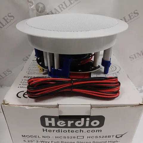 BOXED HERDIO HCS528BT FULL RANGE HIGH PERFORMANCE CEILING/WALL SPEAKER 