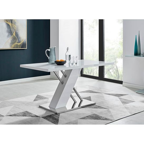 BOXED IMPERIA 4 GREY DINING TABLE (3 BOXES)