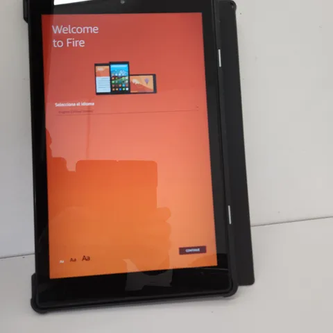 UNBOXED AMAZON FIRE TABLET MODEL SL056ZE WITH BLACK FOLIO CASE