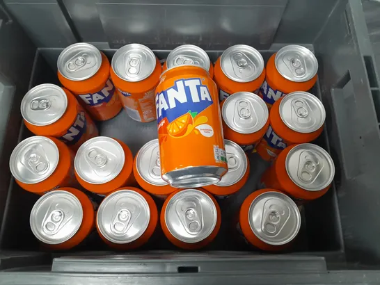 LOT OF 19 330ML CANS OF ORANGE FANTA