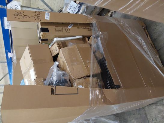 PALLET OF ASSORTED PRODUCTS INCLUDING, AIR COOLER, GLASS FROSTER, BIRD SCARER KITE, BACK PACS, TOILET SEATS.