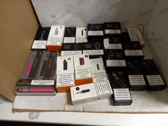 LOT OF APPROXIMATELY 20 E-CIGARATTES TO INCLUDE ASPIRE POCKEX, AND ASPIRE ZELOS NANO KIT ETC.