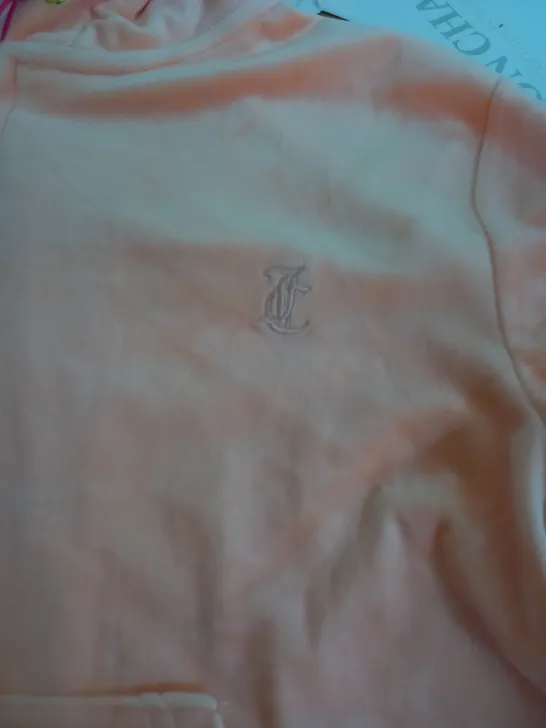 JUICY COURTURE SPORT TK ADDISON VLR ZIP THU HOODIE IN PEACH NECTAR - LARGE