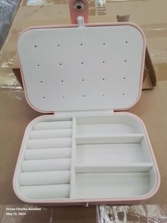 A BOX OF APPROXIMATELY 50 VANITY CASES IN PINK