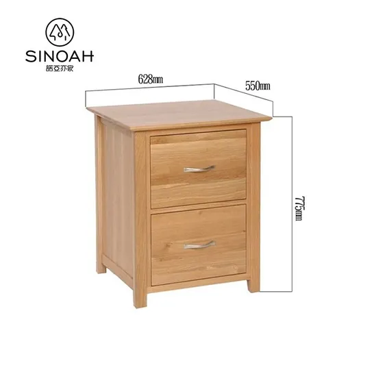 BRAND NEW BOXED DESIGNER TWO DRAWER FILIING CABINET MODERN OAK 625 × 550 × 775mm