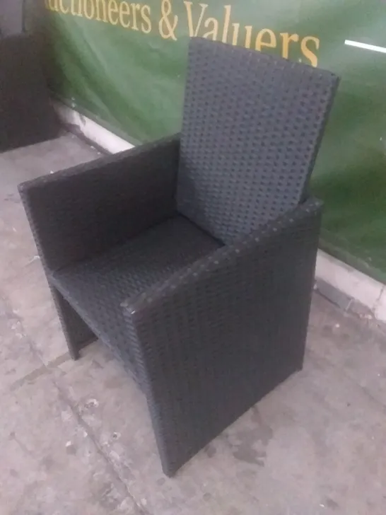 RATTAN EFFECT GARDEN CHAIR BLACK