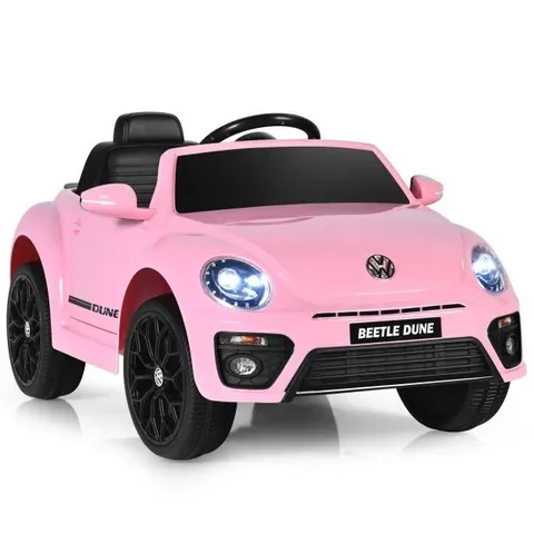 BOXED COSTWAY 12V VOLKSWAGEN BEETLE ELECTRIC KIDS RIDE ON CAR WITH REMOTE CONTROL- PINK