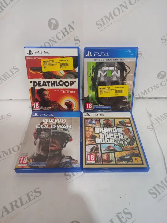 4 ASSORTED PLAYSTATION GAMES TO INCLUDE: MWII, GTAV, DEATHLOOP