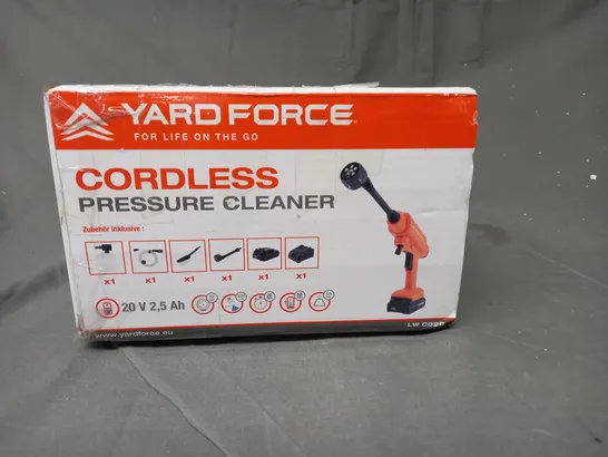 BOXED YARD FORCE 20V CORDLESS PRESSURE WASHER