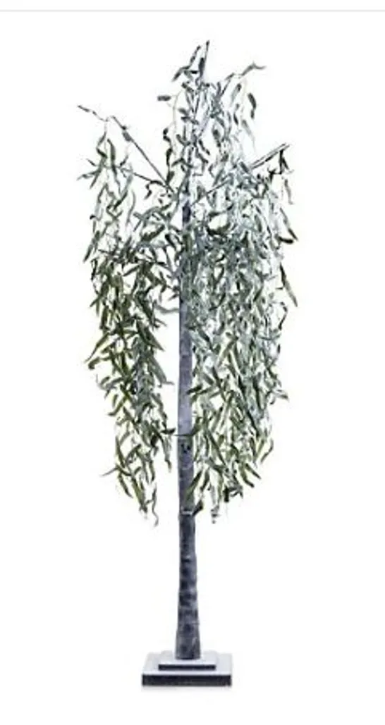 BOXED ALISON CORK 180CM PRE-LIT GREEN LEAF DETAIL INDOOR WILLOW TREE (COLLECTION ONLY)