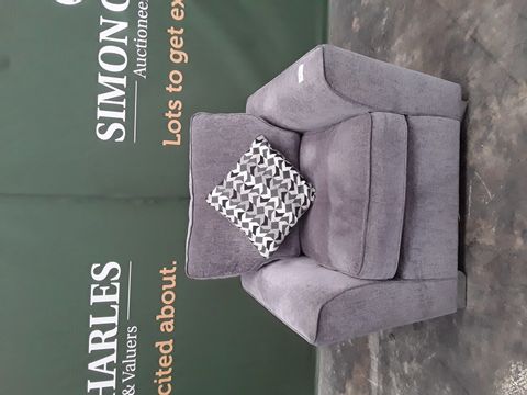 QUALITY HEPBURN CHARCOAL FABRIC ARMCHAIR WITH SCATTER CUSHION