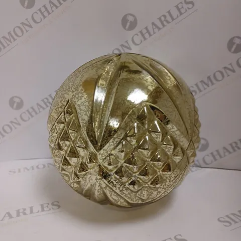 BOXED ALISON CORK ROTATING LIGHT GOLD CUT GLASS DECORATION