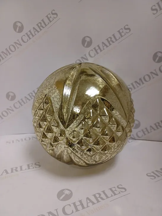 BOXED ALISON CORK ROTATING LIGHT GOLD CUT GLASS DECORATION