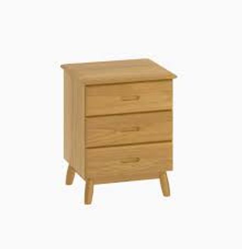 BOXED EVERT 3 DRAWER BEDSIDE CHEST