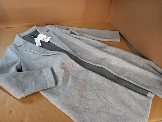 ZARA GREY OPEN FRONT COAT - L