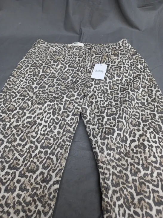 STR TEEN LEOPARD PRINT TROUSERS - UK 12 