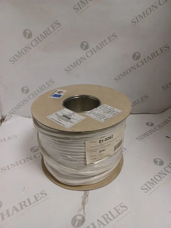 UNISTRAND 3-CORE ROUND PVC 6A 100M WHITE MAINS CABLE