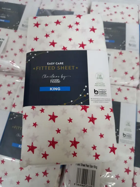 LOT OF 9 BRAND NEW EASY CARE KINGSIZE STAR THEMED FITTED SHEETS 