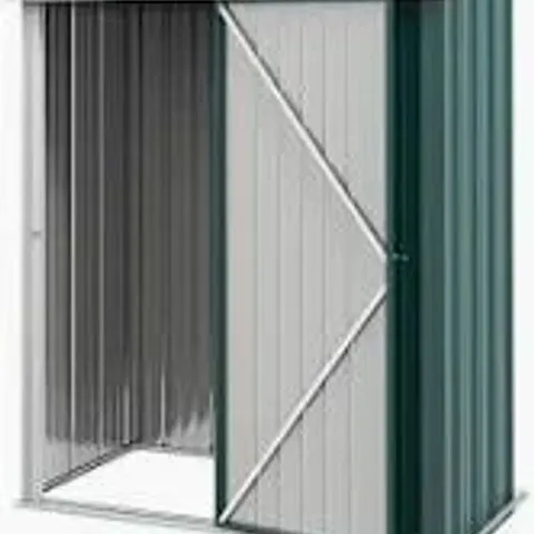 BOXED OUTSUNNY OUTDOOR STORAGE SHED, GARDEN METAL STORAGE SHED W/ SINGLE DOOR FOR GARDEN, PATIO, 5.3FT X 3.1FT, GREEN