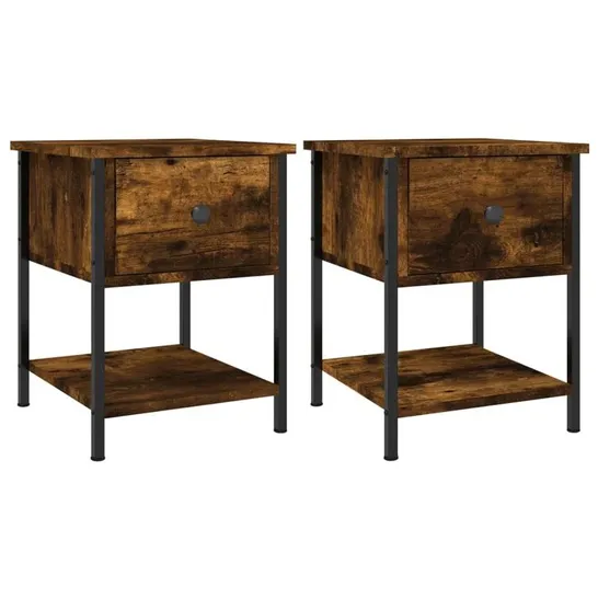 BOXED MEGGS IRON BEDSIDE TABLE - SET OF 2 (1 BOX)