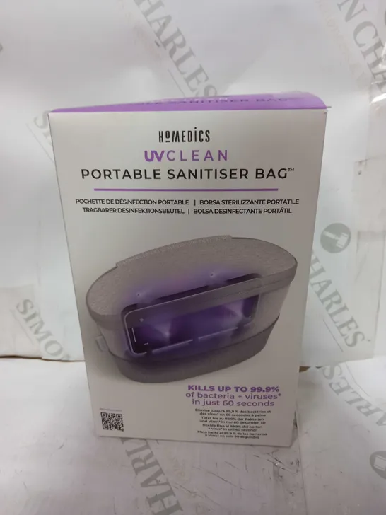 BOX OF 12 HOMEDICS UV-CLEAN PORTABLE SANITIZER BAGS (1 BOX)