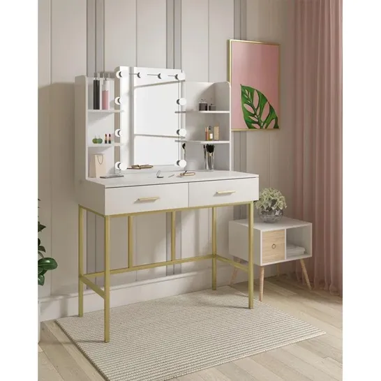 AHLIVIA DRESSING TABLE WITH MIRROR IN WHITE