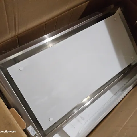 BOXED AIRONE SLIMLINE 900mm CLASSIC CEILING EXTRACTOR – WHITE GLASS PANEL