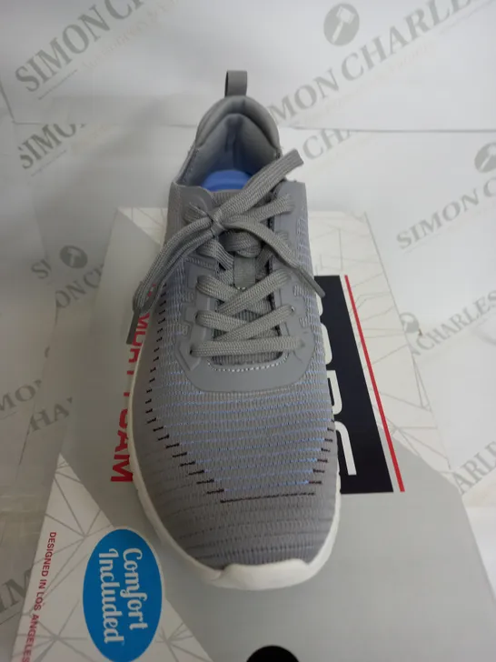 BOBS SPORT FROM SKETCHERS WITH MEMORT FOAM IN GREY AND BLUE - SIZE 7