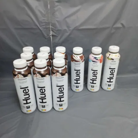 LOT OF 12 HUEL HIGH PROTEIN DRINKS VARIOUS FLAVOURS 500ML PER BOTTLE