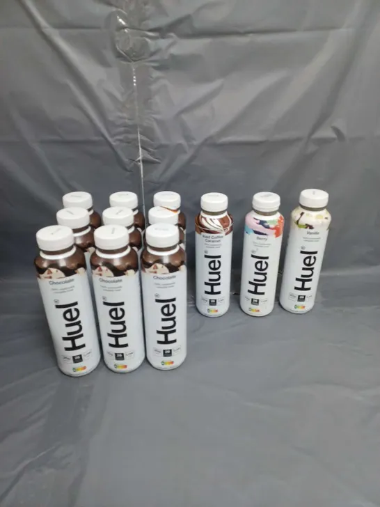 LOT OF 12 HUEL HIGH PROTEIN DRINKS VARIOUS FLAVOURS 500ML PER BOTTLE