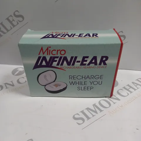 BOXED SEALED MICRO INFINI-EAR RECHARGEABLE HEARING DEVICE  