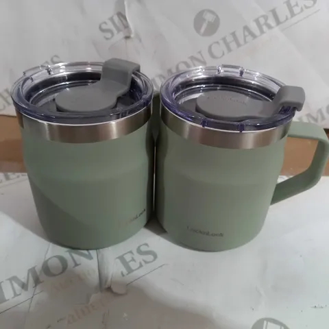 LOCK & LOCK SET OF INSULATED STAINLESS STEEL MUGS - NAVY