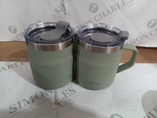 LOCK & LOCK SET OF INSULATED STAINLESS STEEL MUGS - NAVY