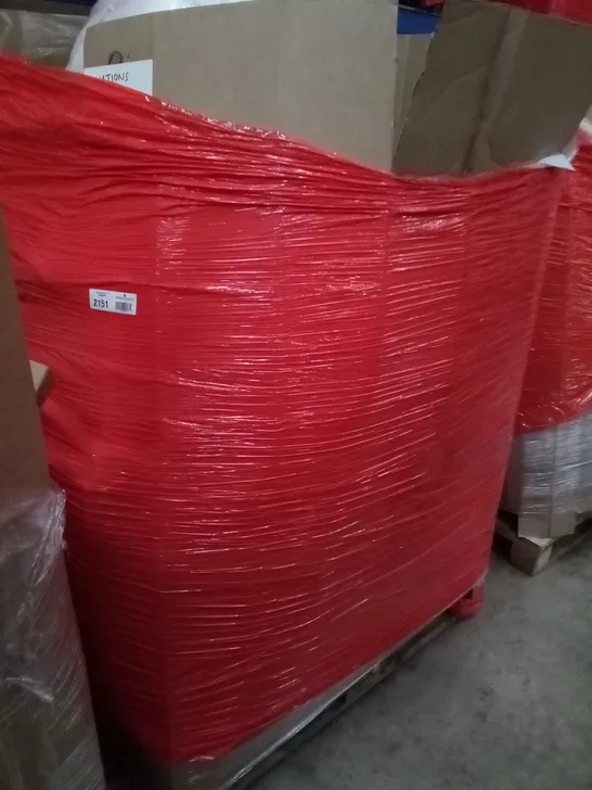 PALLET OF ASSORTED ITEMS INCLUDING BOSCH LAWN TRIMMER, SLIDING DOOR HARDWARE, CAMERA DANCE MAT, YOHOM TOWEL BAR, CEILING LIGHT