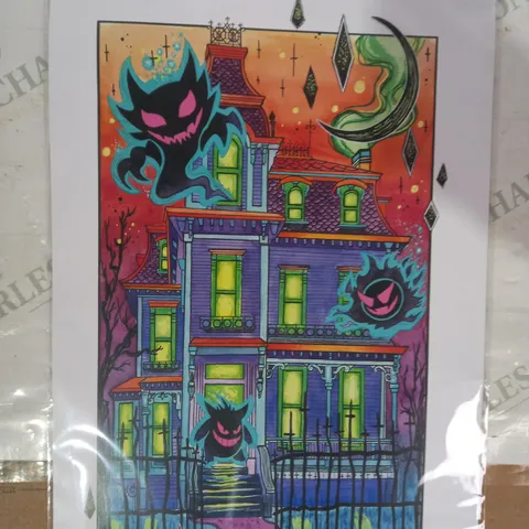 BON BONN BIZARRE POKÉMON GASTLY EVOLUTION HAUNTED HOUSE ARTWORK