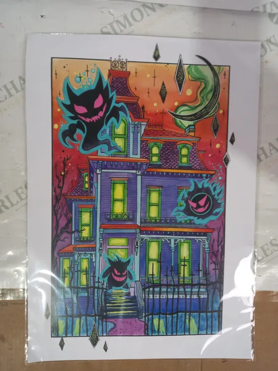 BON BONN BIZARRE POKÉMON GASTLY EVOLUTION HAUNTED HOUSE ARTWORK