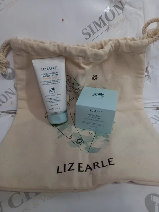 LIZ EARLE DEFENCE CREAM AND SKIN REPAIR GEL CREAM WITH BAG 