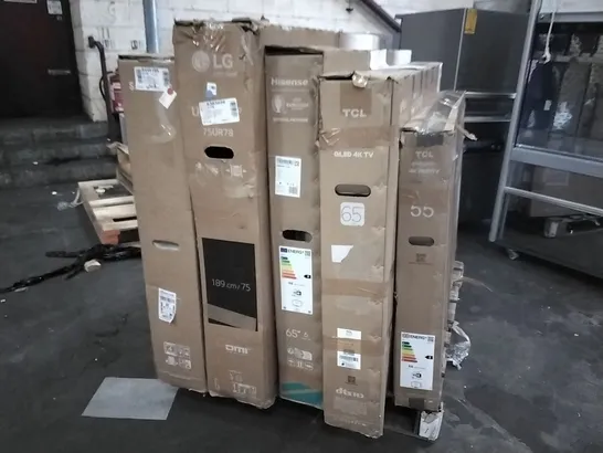 PALLET OF 5 ASSORTED TV'S TO INCLUDE HISENSE, TCL