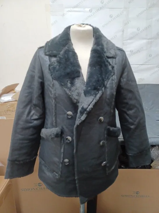 CENTIGRADE SHEARLING COAT FLEECE LINING BLACK SIZE SMALL