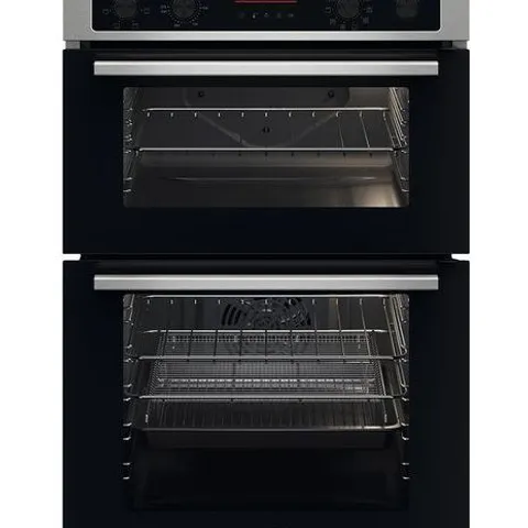 ZANUSSI ZKCNA7XN ELECTRIC DOUBLE OVEN - STAINLESS STEEL & BLACK