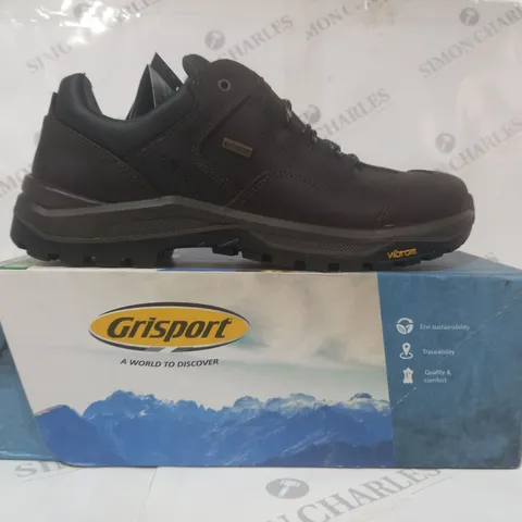 BOXED PAIR OF GRISPORT ESKDALE SHOES IN BROWN EU SIZE 45